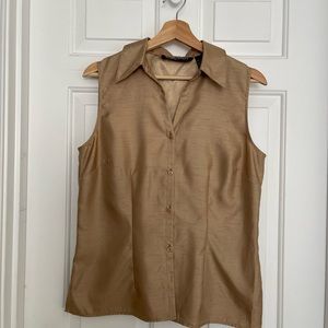 Tan button-down top/vest